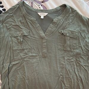 Market & Spruce Green Casual Button Down Shirt